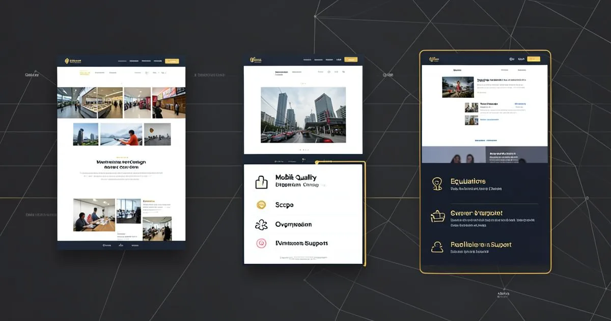 Website company portfolios compared using quality and support criteria